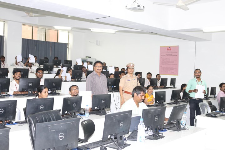 AMVI Sandhya and principal at exam center