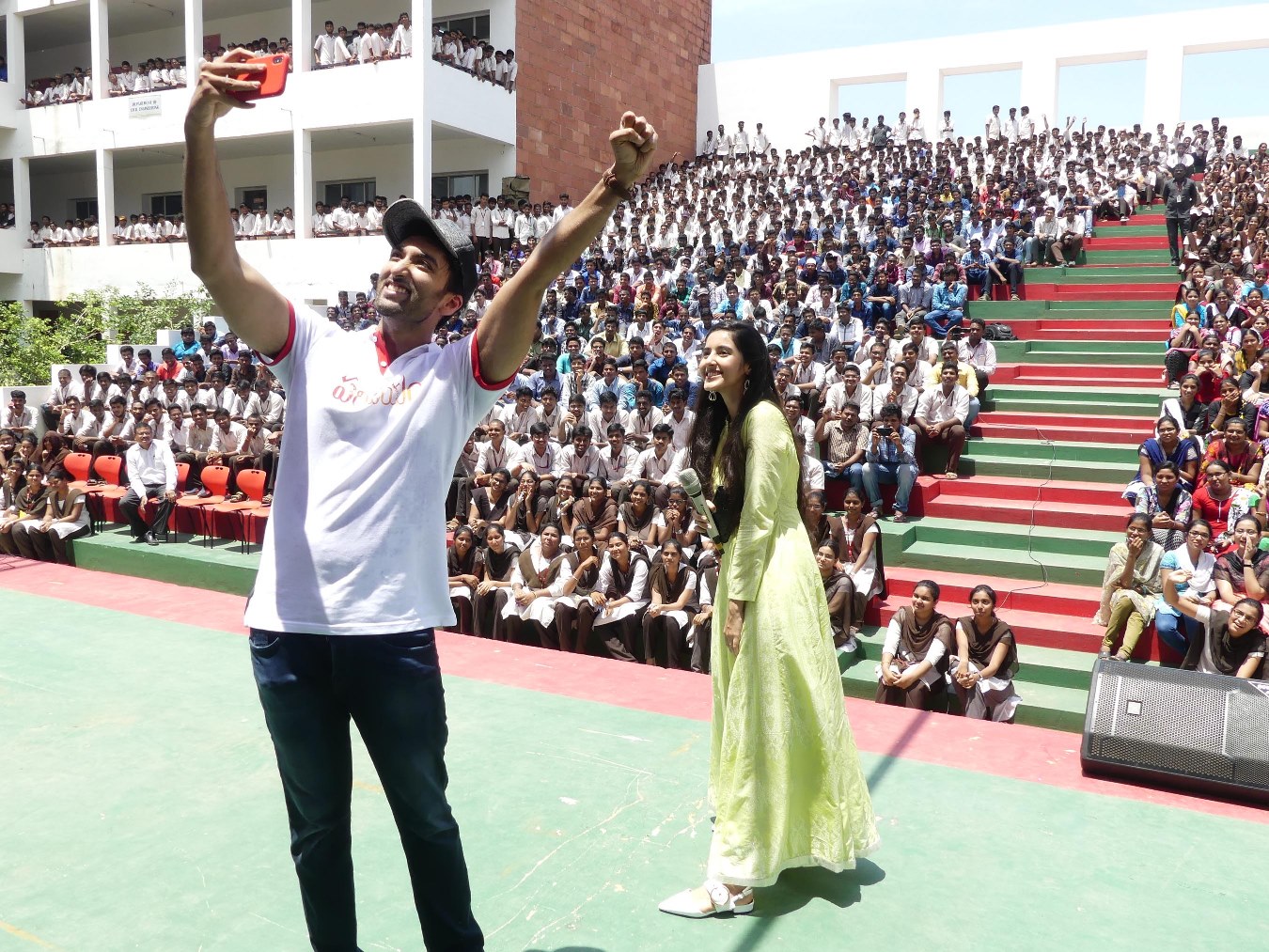 hero and heroine taking selfie