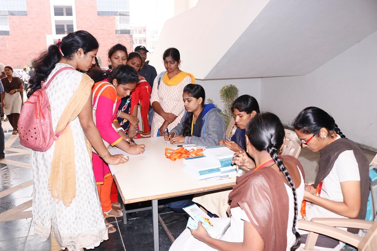 students at registration